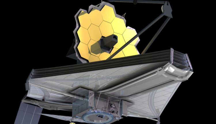 Ilustração 3D do Telescópio Espacial James Webb