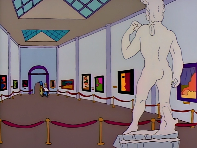 Os Simpsons previram polêmica com estátua famosa de Michelangelo