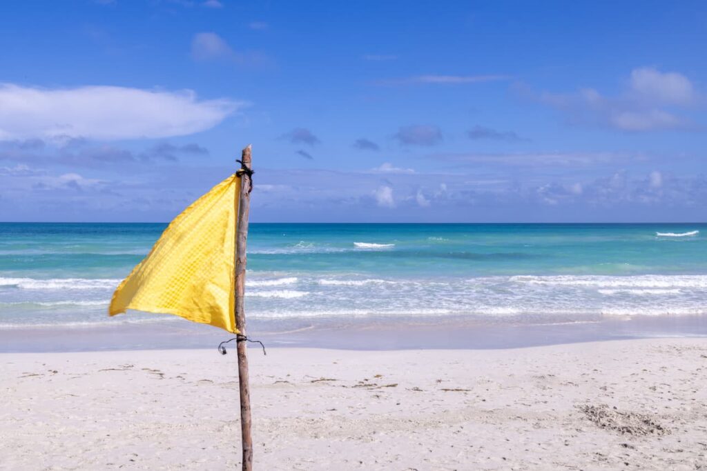 Viu uma bandeira amarela na praia? Veja o que ela significa