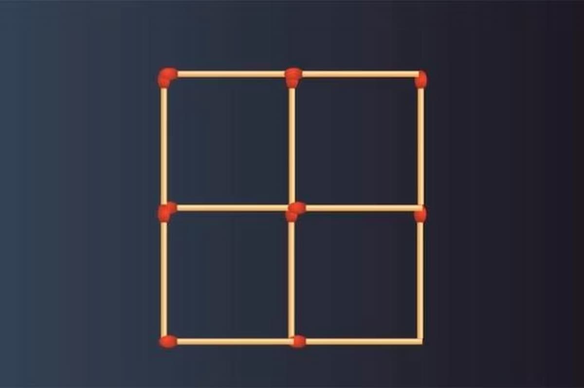 Desafio de lógica: forme 7 quadrados em 6 segundos