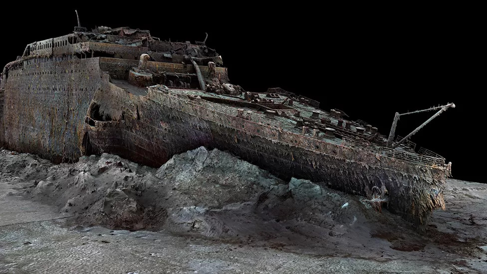 Imagens em 3D do Titanic.
