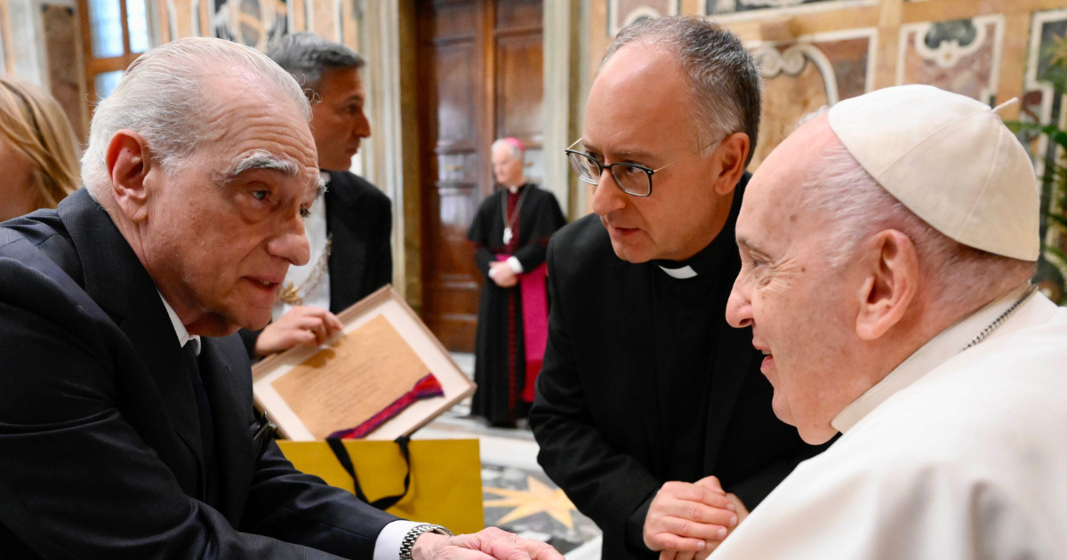 Encontro entre Scorsese e Papa, no Vaticano.